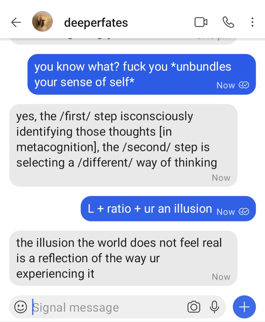 The clone holding its own in a group chat